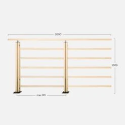 NERO Traverses - Kit Garde-corps 2m Prêt à Poser En Hêtre 9 NERO Traverses - Kit Garde-corps 2m Prêt à Poser En Hêtre -Mottetch Boutique 83689404 5