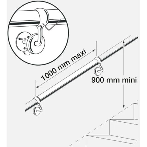 Support Pour Main Courante En Inox - Finition Chromée 2 Support Pour Main Courante En Inox - Finition Chromée – Image 2