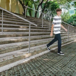 AUFUN Rampe D'escalier En Acier Inoxydable Pour Escaliers, Intérieur Et Extérieur, Balcon, Couleur Argent, Longueur 80 Cm, Sans Traverses -Mottetch Boutique 83907069 4