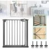 AUFUN 75-85cm Stair Protection Grille Children Grille D'ouverture Bidirectionnelle, Grilles De Protection De Porte Sans Forage, Pour Enfants, Noir