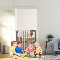 AUFUN 75-85cm Stair Protection Grille Children Grille D'ouverture Bidirectionnelle, Grilles De Protection De Porte Sans Forage, Pour Enfants, Noir 9 AUFUN 75-85cm Stair Protection Grille Children Grille D'ouverture Bidirectionnelle, Grilles De Protection De Porte Sans Forage, Pour Enfants, Noir -Mottetch Boutique 83907110 5