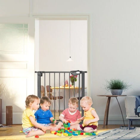 AUFUN 75-85cm Stair Protection Grille Children Grille D'ouverture Bidirectionnelle, Grilles De Protection De Porte Sans Forage, Pour Enfants, Noir 5 AUFUN 75-85cm Stair Protection Grille Children Grille D'ouverture Bidirectionnelle, Grilles De Protection De Porte Sans Forage, Pour Enfants, Noir – Image 5