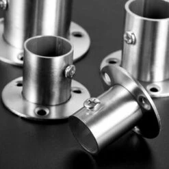 Set De 2 Supports Pour Poteaux De Garde-robe En Acier Inoxydable, Avec Brides, (32mm) 9 Set De 2 Supports Pour Poteaux De Garde-robe En Acier Inoxydable, Avec Brides, (32mm) -Mottetch Boutique 85705622 5