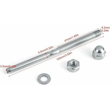 Câble Garde-corps Système Fileté Extrémité Du Goujon Terminal Pour 1/8 Câble Plate-forme Garde-corps Main Swage Tendeur De Câble En Acier Inoxydable(10pcs) 3 Câble Garde-corps Système Fileté Extrémité Du Goujon Terminal Pour 1/8 Câble Plate-forme Garde-corps Main Swage Tendeur De Câble En Acier Inoxydable(10pcs) – Image 3