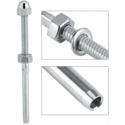 Câble Garde-corps Système Fileté Extrémité Du Goujon Terminal Pour 1/8 Câble Plate-forme Garde-corps Main Swage Tendeur De Câble En Acier Inoxydable(10pcs) 8 Câble Garde-corps Système Fileté Extrémité Du Goujon Terminal Pour 1/8 Câble Plate-forme Garde-corps Main Swage Tendeur De Câble En Acier Inoxydable(10pcs) -Mottetch Boutique 85788050 4