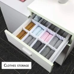 Organisateur De Tiroir, 12 Unité(s), Grille Diviseur De Tiroir, Réglable, Séparateurs De Tiroir En Plastique Pour Sous-vêtements, Chaussettes, Ceintures, Fournitures De Bureau (Blanc) -Mottetch Boutique 87577077 4