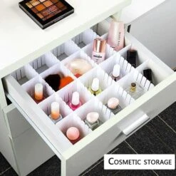 Organisateur De Tiroir, 12 Unité(s), Grille Diviseur De Tiroir, Réglable, Séparateurs De Tiroir En Plastique Pour Sous-vêtements, Chaussettes, Ceintures, Fournitures De Bureau (Blanc) -Mottetch Boutique 87577077 5