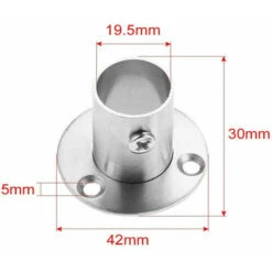 DHKLFA 2 Pièces Support De Tube Rond En Acier Inoxydable, Ensemble De Bride De Tige, Support De Tige De Garde-robe, Support De Tige De Tringle à Vêtements, Support D'extrémité De Tige De Direction Ave -Mottetch Boutique 87908484 3