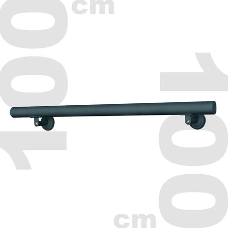 Kit Main Courante Rambarde Support Mural 100cm Anthracite Escaliers Poignée 3 Kit Main Courante Rambarde Support Mural 100cm Anthracite Escaliers Poignée – Image 3