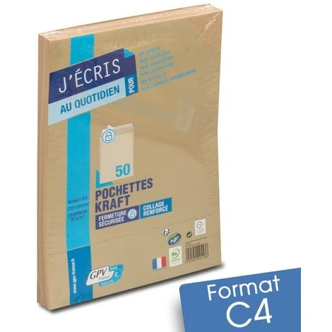 Lot De 50 Enveloppes Kraft Brun C4 Auto-adhésives 2 Lot De 50 Enveloppes Kraft Brun C4 Auto-adhésives – Image 2