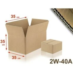 Lot De 5 Cartons Double Cannelure 2W-40A Format 350 X 350 X 350 Mm