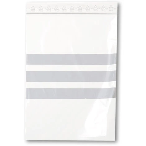 Lot De 100 Sachets Plastiques à Fermeture ZIP 160x220mm + 3 Bandes Blanches 2 Lot De 100 Sachets Plastiques à Fermeture ZIP 160x220mm + 3 Bandes Blanches – Image 2