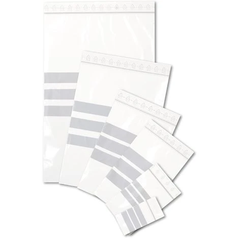 Lot De 100 Sachets Plastiques à Fermeture ZIP 160x220mm + 3 Bandes Blanches 4 Lot De 100 Sachets Plastiques à Fermeture ZIP 160x220mm + 3 Bandes Blanches – Image 4