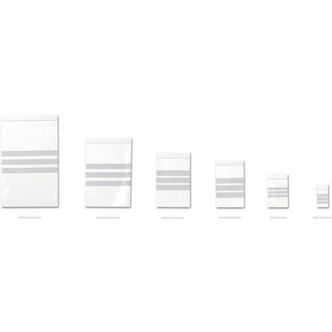 Lot De 100 Sachets Plastiques à Fermeture ZIP 160x220mm + 3 Bandes Blanches 5 Lot De 100 Sachets Plastiques à Fermeture ZIP 160x220mm + 3 Bandes Blanches – Image 5