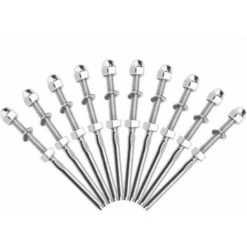 10 Pcs Tendeurs De Câbles Filetés Fendeur Câble Inox Garde Corps Câble Tendu Câble Inox Garde Corps Connecteur De Câble Métallique Avec Écrou Joint Pour Systèmes Gréement Garde-Corps 1/8"，Superma