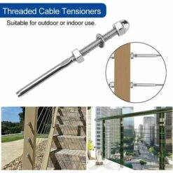 10 Pcs Tendeurs De Câbles Filetés Fendeur Câble Inox Garde Corps Câble Tendu Câble Inox Garde Corps Connecteur De Câble Métallique Avec Écrou Joint Pour Systèmes Gréement Garde-Corps 1/8",Superma 9 10 Pcs Tendeurs De Câbles Filetés Fendeur Câble Inox Garde Corps Câble Tendu Câble Inox Garde Corps Connecteur De Câble Métallique Avec Écrou Joint Pour Systèmes Gréement Garde-Corps 1/8",Superma -Mottetch Boutique 89384681 5