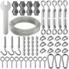 30m Corde En Acier Inoxydable à Suspendre Kit,2mm Câble En Acier Inoxydable Revêtu Avec Tendeur Et Crochets,pour Suspension Lumineuse,plante Grimpante,corde A Linge,rideau Pergola,rambarde.