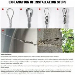 30m Corde En Acier Inoxydable à Suspendre Kit,2mm Câble En Acier Inoxydable Revêtu Avec Tendeur Et Crochets,pour Suspension Lumineuse,plante Grimpante,corde A Linge,rideau Pergola,rambarde. -Mottetch Boutique 90519650 4