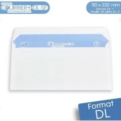 Lot De 100 Enveloppes Blanches DL - Gamme Courrier+ (sans Fenêtre)