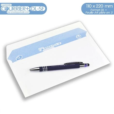 Lot De 100 Enveloppes Blanches DL - Gamme Courrier+ (sans Fenêtre) 2 Lot De 100 Enveloppes Blanches DL - Gamme Courrier+ (sans Fenêtre) – Image 2