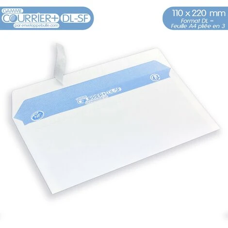 Lot De 100 Enveloppes Blanches DL - Gamme Courrier+ (sans Fenêtre) 3 Lot De 100 Enveloppes Blanches DL - Gamme Courrier+ (sans Fenêtre) – Image 3