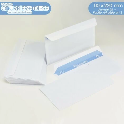 Lot De 100 Enveloppes Blanches DL - Gamme Courrier+ (sans Fenêtre) 4 Lot De 100 Enveloppes Blanches DL - Gamme Courrier+ (sans Fenêtre) – Image 4