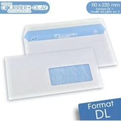 Lot De 100 Enveloppes Blanches DL Avec FENRE - Gamme Courrier+
