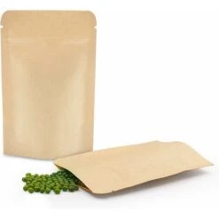 SumDirect Lot De 100 Pochettes Refermables En Kraft Avec Fermeture ��clair Et Doublure En Feuille D��aluminium Robuste Pour Aliments 9cm 13cm Jaune