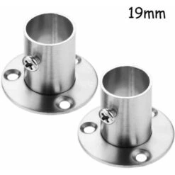 4 Pièces Support De Tube Rond En Acier Inoxydable, Ensemble De Bride De Tige, Support De Tige De Garde-robe, Support De Tige De Tringle à Vêtements, Support D'extrémité De Tige De Direction Avec Vis V