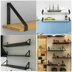 MAGIC 2Pcs Équerre De Fixation Triangle En Métal Charge Lourde, Equerre Murale Supports Étagère Murales Triangle, Supports à Angle Droit En Métal Pour Meubles Suspendus Connecteur Industriel Avec Vis -Mottetch Boutique 92381251 3