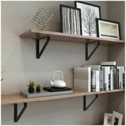 MAGIC 2Pcs Équerre De Fixation Triangle En Métal Charge Lourde, Equerre Murale Supports Étagère Murales Triangle, Supports à Angle Droit En Métal Pour Meubles Suspendus Connecteur Industriel Avec Vis -Mottetch Boutique 92381251 4