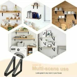 MAGIC 2Pcs Équerre De Fixation Triangle En Métal Charge Lourde, Equerre Murale Supports Étagère Murales Triangle, Supports à Angle Droit En Métal Pour Meubles Suspendus Connecteur Industriel Avec Vis -Mottetch Boutique 92381251 5