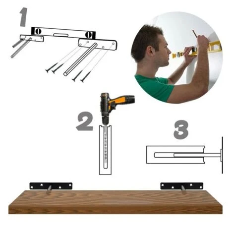 ELLE équerre étagère Invisible, Support Etagere En Fer, Fixation Etagere Murale Equerre Charge Lourde - 2Pièces 3 ELLE équerre étagère Invisible, Support Etagere En Fer, Fixation Etagere Murale Equerre Charge Lourde - 2Pièces – Image 3