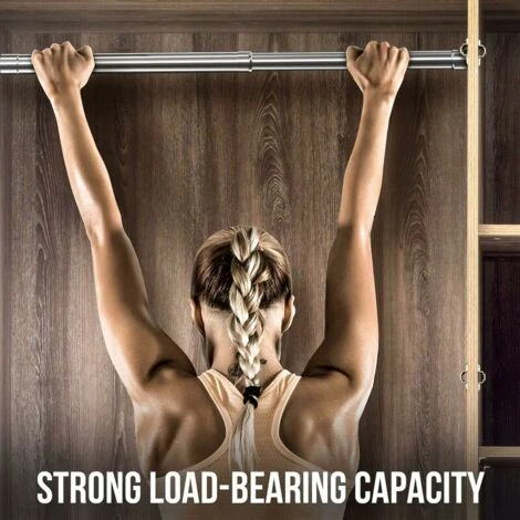 Rail De Penderie Extensible En Acier Inoxydable De 31 à 51 Cm, Tringle à Vêtements Réglable Avec Douilles Argent 3 Rail De Penderie Extensible En Acier Inoxydable De 31 à 51 Cm, Tringle à Vêtements Réglable Avec Douilles Argent – Image 3