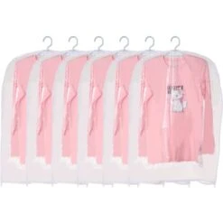 Sacs À Vêtements Pour Vêtements Suspendus, 6 Sacs À Vêtements Transparents, Sac De Costume En Plastique Anti-Poussière, Housses De Vêtements À Fermeture Éclair Pour Le Rangement Dans Le Placard Et Les