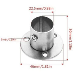 Support De Tube Rond En Acier Inoxydable De 2 Pièces, Ensemble De Bride De Tige, Support De Tige De Garde-Robe, Support D'extrémité De Barre De Direction Avec Vis, 22Mm -Mottetch Boutique 97667397 3