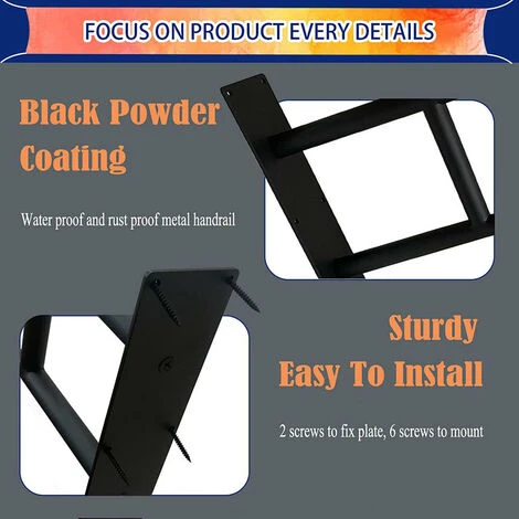 Main Courante Pour Escalier,Rampes Pour Marches D'extérieur,Rampes D'escalier 1 à 3 Marches,main Courante Pour Intérieur Ou Extérieur,en Forme De U,en Acier Inoxydable,pour Garage,Porche 3 Main Courante Pour Escalier,Rampes Pour Marches D'extérieur,Rampes D'escalier 1 à 3 Marches,main Courante Pour Intérieur Ou Extérieur,en Forme De U,en Acier Inoxydable,pour Garage,Porche – Image 3