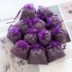Sachets De Bourgeons De Fleurs De Lavande - 12 Paquets De Fleurs De Lavande Séchées 100% Naturelles Pour Désodorisant Pour Tiroirs De Parfum D'intérieur