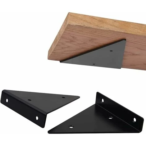 Support D'étagère En Triangle En Métal Flottant,Equerre Etagere Mural Aveugles Dissimulés,Chambre à Coucher Salon Salle De Bain Bricolage Décoration Support,2 Pièces (80100mm,Noir) 2 Support D'étagère En Triangle En Métal Flottant,Equerre Etagere Mural Aveugles Dissimulés,Chambre à Coucher Salon Salle De Bain Bricolage Décoration Support,2 Pièces (80100mm,Noir) – Image 2