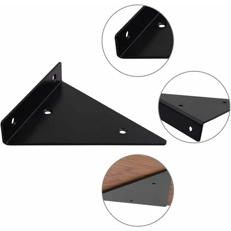 Support D'étagère En Triangle En Métal Flottant,Equerre Etagere Mural Aveugles Dissimulés,Chambre à Coucher Salon Salle De Bain Bricolage Décoration Support,2 Pièces (80100mm,Noir) 3 Support D'étagère En Triangle En Métal Flottant,Equerre Etagere Mural Aveugles Dissimulés,Chambre à Coucher Salon Salle De Bain Bricolage Décoration Support,2 Pièces (80100mm,Noir) – Image 3